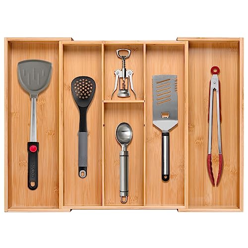 Bamboo Silverware Organizer (Two-sided pull)