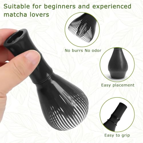 Matcha Whisk Reusable Resin Matcha Whisk Easy to Clean Stirring Tool for Japanese Matcha Green Tea Ceremony (Black)