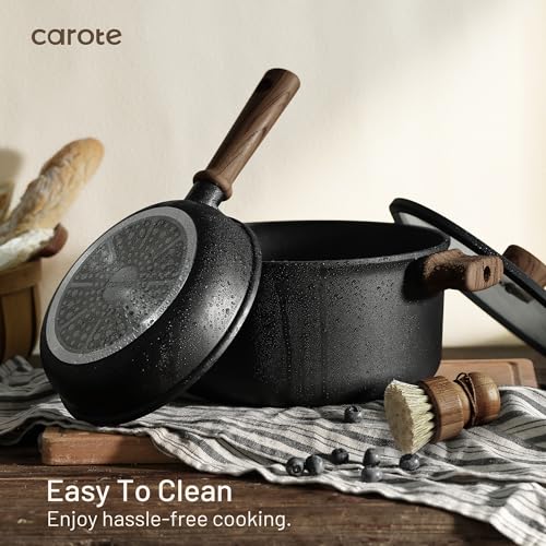 Nonstick Pots and Pans Set (Black / 15 pieces)