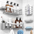 Shower Caddy Adhesive Shower Organizer 7 (Silver / 7-Piece Set)