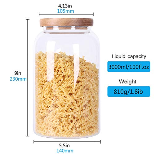 Modern Design Transparent Glass Food Storage Jars (3000ml)