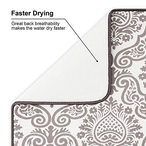 Dish Drying Mat for Kitchen Counter (Floral Vine 2P 19*15)