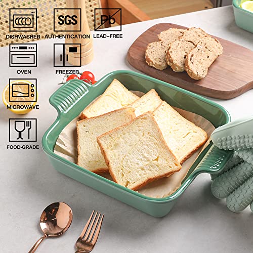 Sweejar Ceramic Baking Dish (Light Green / Square 8IN)