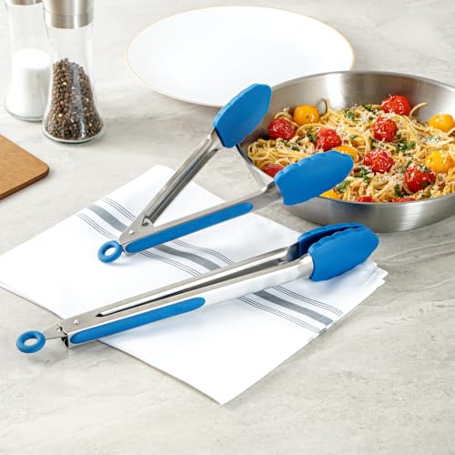 Blue Stainless Steel Kitchen Tong Set (Set / Blue)