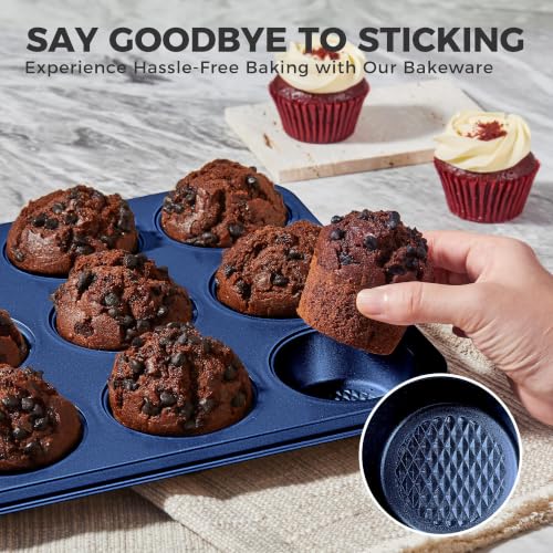 9 Piece Baking Pans Set Nonstick (Sapphire Blue / Luxury Nine-piece Set)