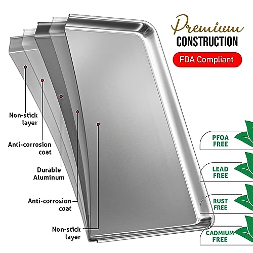 Aluminum Baking Sheet Set (2 Pack / Half Sheet Pan/18"x13")