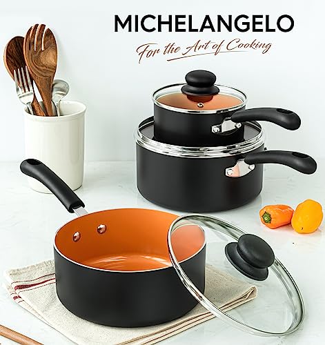 Nonstick Sauce Pan with Lid 1QT (Copper / 1+2+3QT)