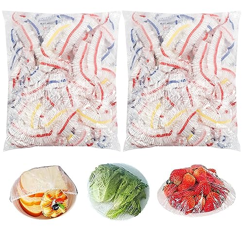 200pcs Colorful Plastic Bowl Covers Dish Cover Food Cover (Color-200pcs / Red+Yellow+Blue)