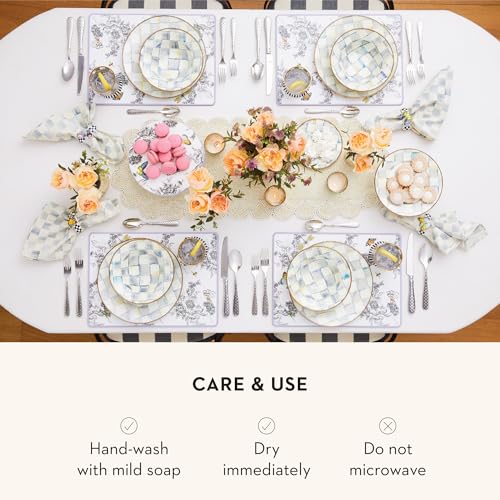Enamel Dinner Plate (Sterling Check / 4 Plates)
