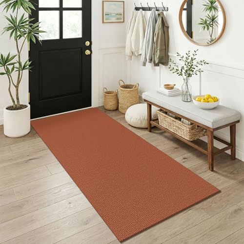Orange 3x6 Washable Runner Rug (Burnt Orange/Tan / 3' x 6' (Rectangular))