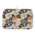 Boho Dish Drying Mat 18 x 24 Inch Pink Green Floral Drying Mat for Kitchen Counter Absorbent Bohemian Tropicla Leaves Spring Summer Dishes Dry Pad for Drainer Rack Kitchen Fast Dry (Boho Pink Green Floral / 18" x 18")
