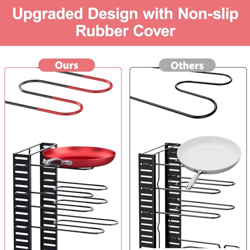 8 Tier Pots and Pans Organizer under Cabinet (Black / 16.61"H)