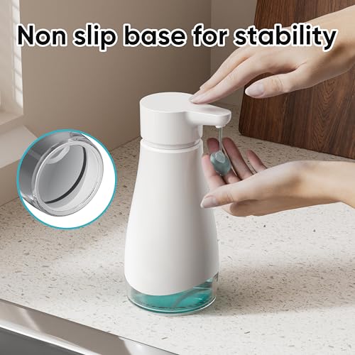 500 mL 17fl.oz Stainless Steel Liquid Soap Dispenser for Dish and Hand Soap (White)