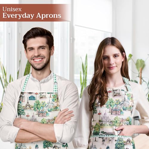 Aprons for women with Pocket 100% Cotton Pack of 1 (063 - Paris Voyage)