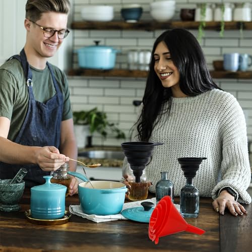 Kitchen Funnel Set 6 Pcs (Red & Black)