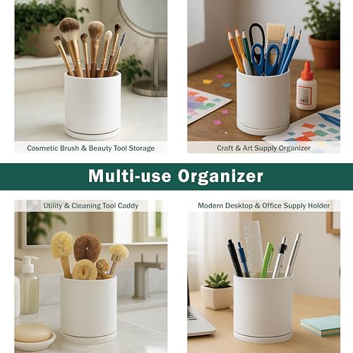 2 Pack 360° Rotating Utensil Holders (Oatmeal / 5")