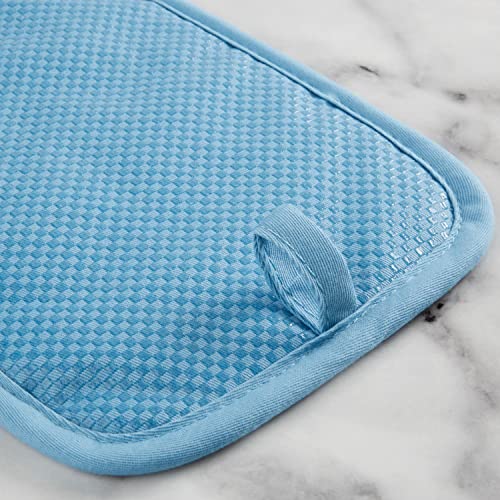 Gingham Pot Holder 2 (Blue Velvet / 7"x10")