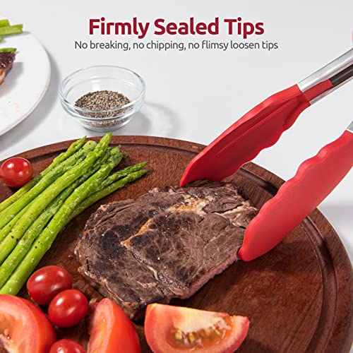 Kitchen Tong for Cooking (Red / 12 inch)