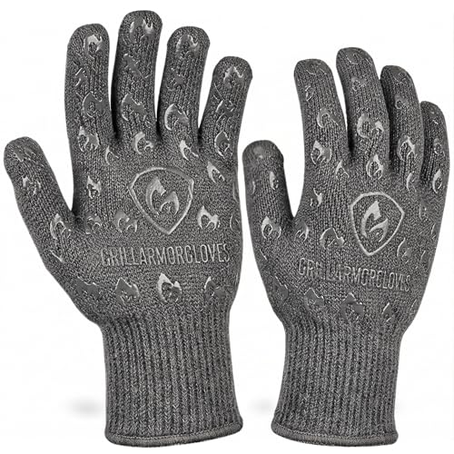 Oven Gloves with Fingers (One Size Fits Most Standard Cuff / Gray)