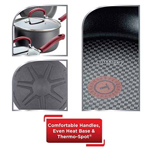 Ultimate Hard Anodized Nonstick Cookware Set 12 Piece (Hard Anodized Red Handle)