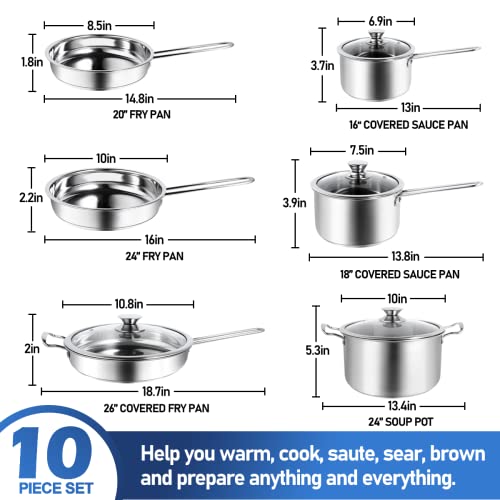 10 Piece Pots and Pans Set (10-PCS)