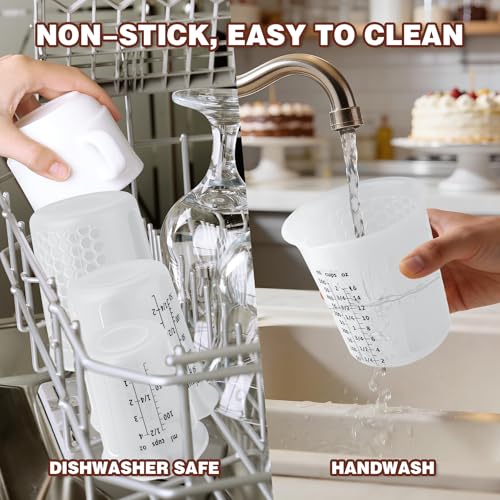 Silicone Measuring Cups Set 125ml + 250ml + 500ml for Cooking Reusable Baking Supplies Silicone Flexible Melting Measure Cup for Butter (125ml+250ml+500ml)
