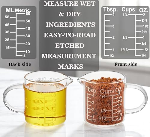 Ackers Etching Scale Measuring Glass (60 ML (2 Oz, 1/4 Cup) - Etching Scale)