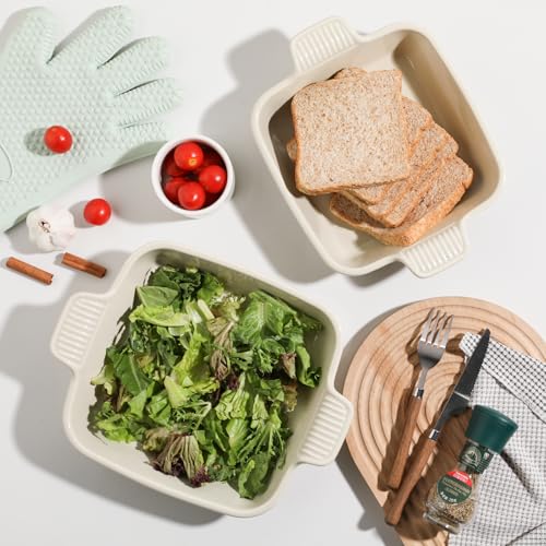 Sweejar Ceramic Baking Dish (Beige / Square 8IN)