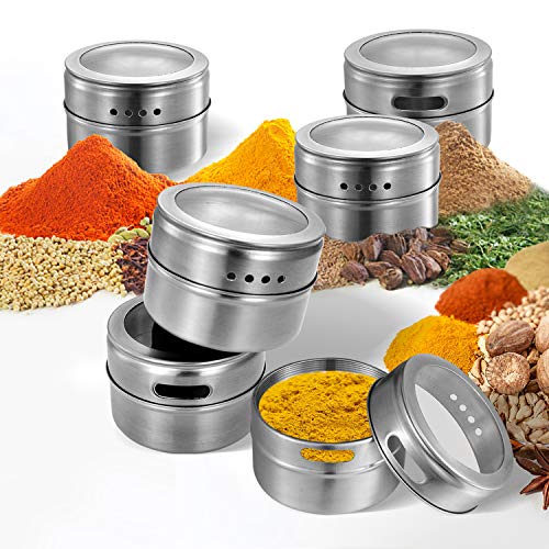 Magnetic Spice Jars (2"x2.5"-12 Pcs)