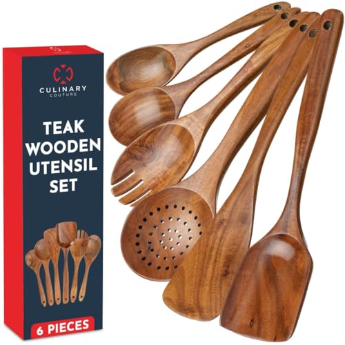 Teak Wooden Utensil Set 6 (Teak Brown)