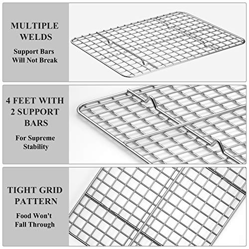 Baking Sheet with Cooling Rack Set [2 Sheets + 2 Racks] (10 inch)