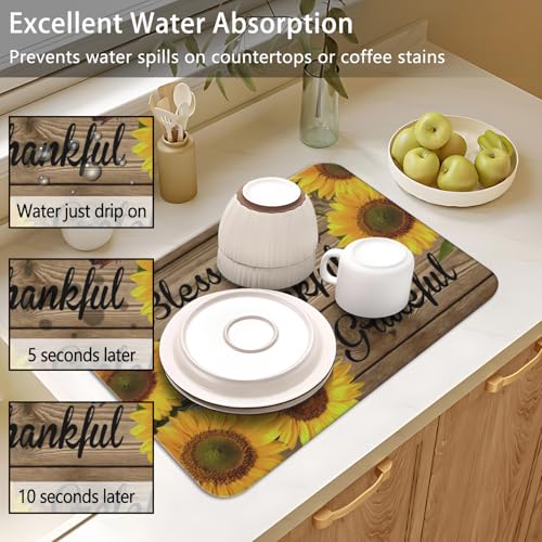 Dish Drying Mat 2 (Sunflower-4 / 2-Pack)