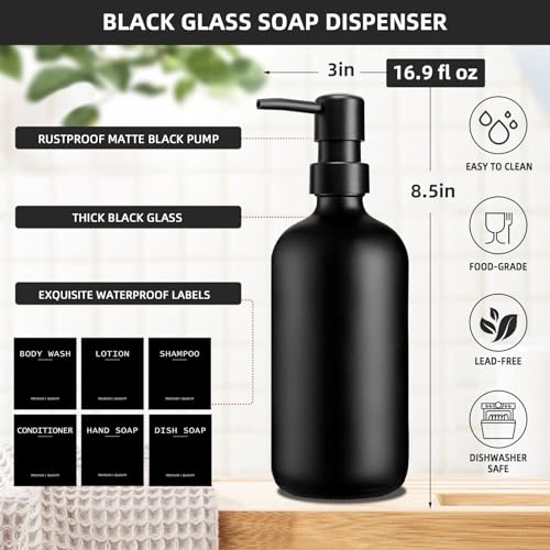 Dish Soap Dispenser for Kitchen (Black)