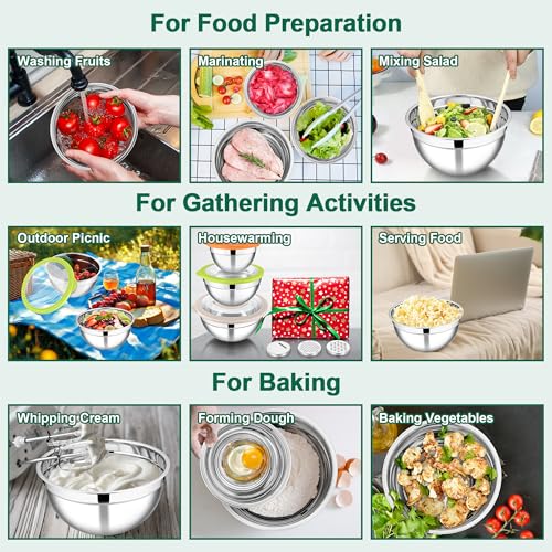 Mixing Bowls with Lids and Graters (Colorful / 4.6/2.6/1.5 QT)