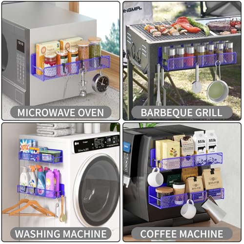 Magnetic Spice Rack for Refrigerator (Purple Blue / 2 Pack)