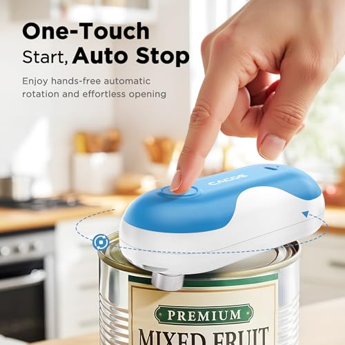 Automatic Smart Electric Can Opener with Auto Stop & USB (Blue)