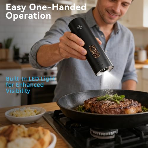 Electric Salt and Pepper Grinder Set with Dual Charging Base (KYMQ-65C)