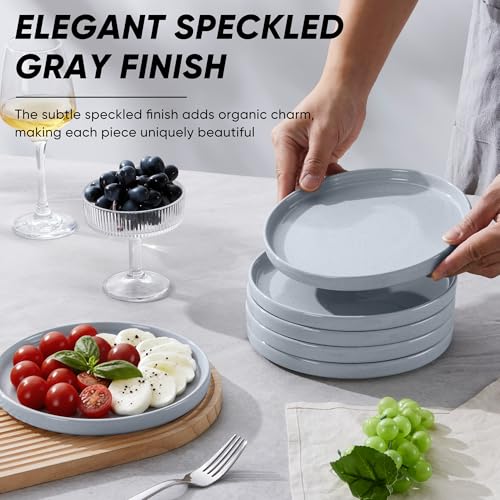 7.9 Inch Ceramic Dinner Plates (Haze Gray / 7.9'')