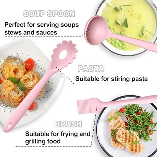 22 Piece Silicone Cooking Utensils Set (Pink)
