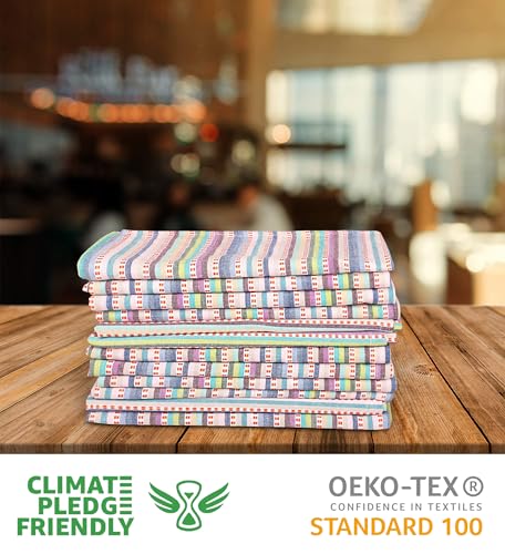 Kitchen Towels Cotton Dish Towels 20”x30” (20" x 30" (Set of 6) / 147 Multi Pink Stripes)