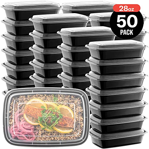 50 Pack Reusable Meal Prep Containers Microwave Safe Food Storage Containers with Lids