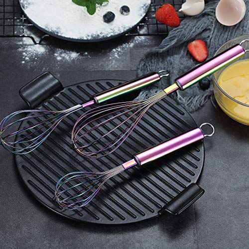 Rainbow Whisk Pack of 3 Stainless Steel 8" (7. Rainbow)