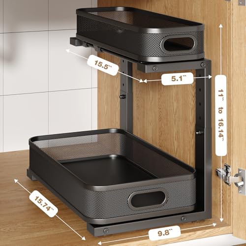 2 Pack 15.7IN (Black / 2 Pack-15.7"Depth)