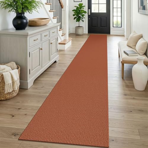 Orange 2x16 Runners Rugs for Hallway (Burnt Orange/Tan / 2' x 16' (Runner))