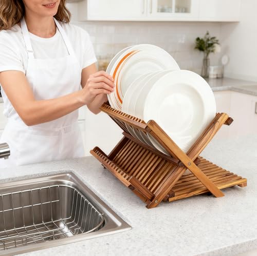 Large Teak Dish Drying Rack (3 Tier-Large)