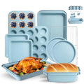 11 Piece Nonstick Baking Pans Set (Slight Blue)
