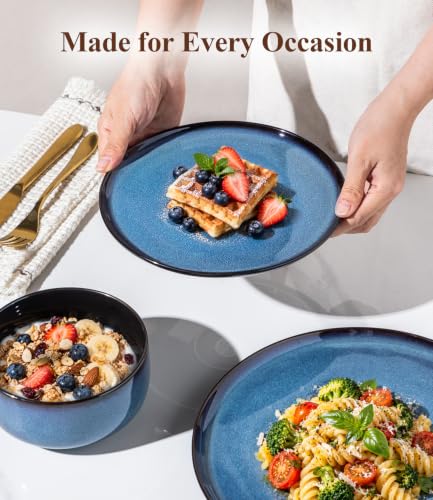 Ceramic Dinnerware Sets for 8 (Modern-Blue / Service for 8 （24pcs）)