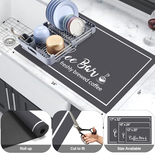 Dish Drying Mat (DarkGrey / 16" X 24")