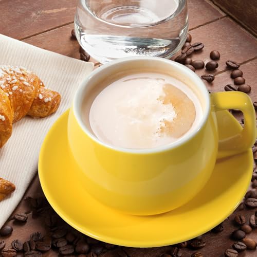 Porcelain Coffee Cup with Saucer 270ml (Yellow)