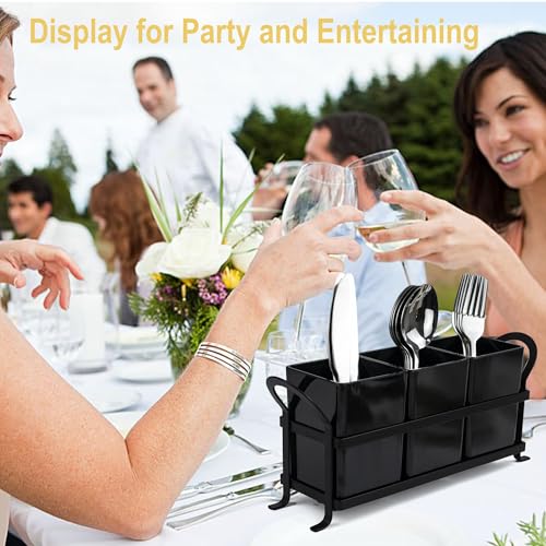 Cutlery Holder with Drain Holes (Black)